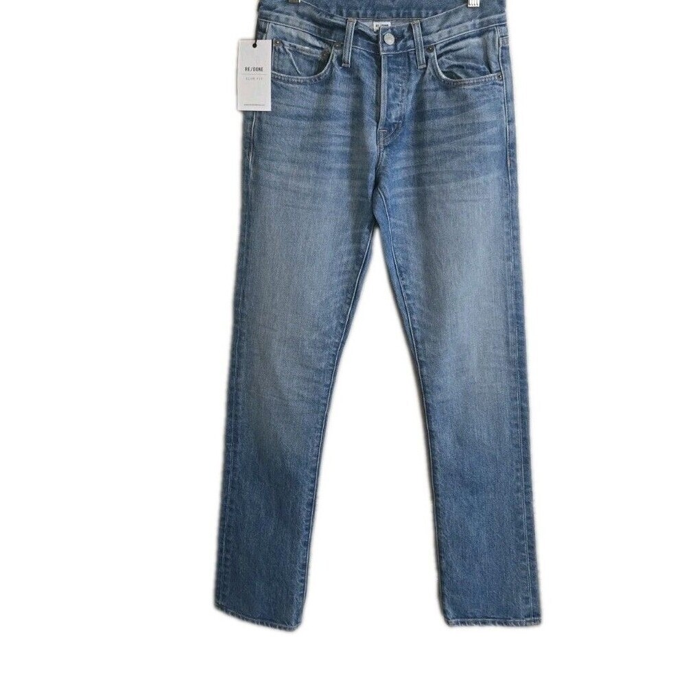 RE/DONE Slim Fit Stretch Mid Rise Japanese Denim Women's 28x32 NWT $295